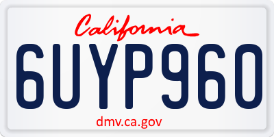 CA license plate 6UYP960