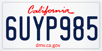 CA license plate 6UYP985