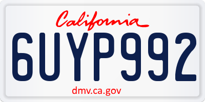 CA license plate 6UYP992