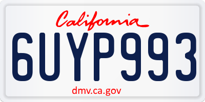 CA license plate 6UYP993