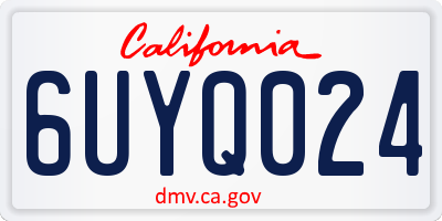 CA license plate 6UYQ024