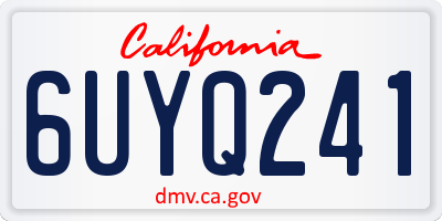 CA license plate 6UYQ241