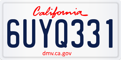 CA license plate 6UYQ331
