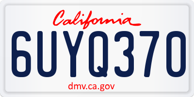 CA license plate 6UYQ370