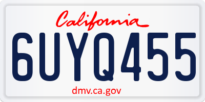 CA license plate 6UYQ455