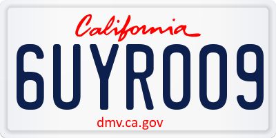CA license plate 6UYR009