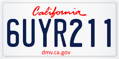 CA license plate 6UYR211