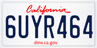 CA license plate 6UYR464
