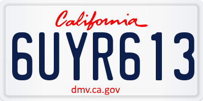 CA license plate 6UYR613