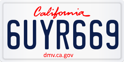 CA license plate 6UYR669