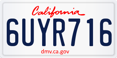 CA license plate 6UYR716