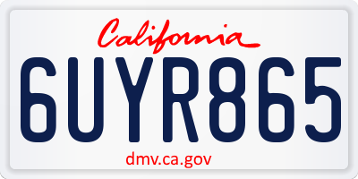 CA license plate 6UYR865