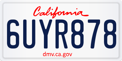 CA license plate 6UYR878