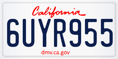 CA license plate 6UYR955