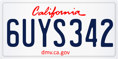CA license plate 6UYS342