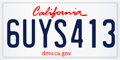 CA license plate 6UYS413