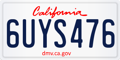 CA license plate 6UYS476