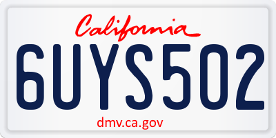 CA license plate 6UYS502