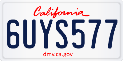 CA license plate 6UYS577