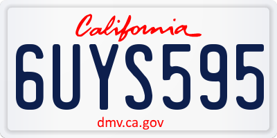 CA license plate 6UYS595