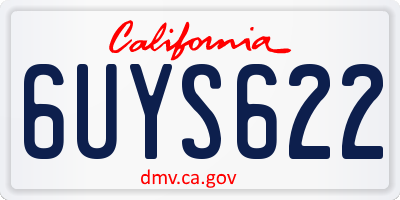 CA license plate 6UYS622