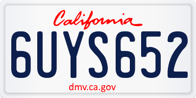 CA license plate 6UYS652