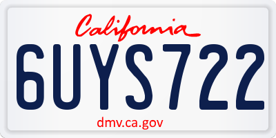 CA license plate 6UYS722