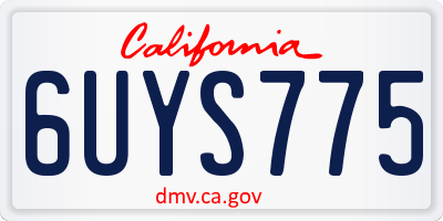 CA license plate 6UYS775