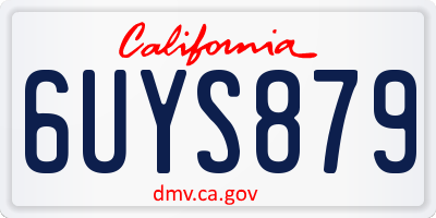CA license plate 6UYS879