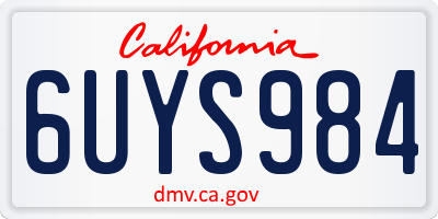 CA license plate 6UYS984