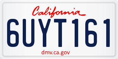 CA license plate 6UYT161