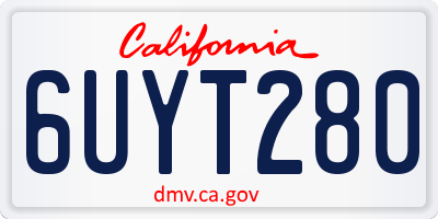CA license plate 6UYT280