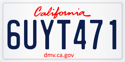 CA license plate 6UYT471