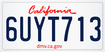 CA license plate 6UYT713