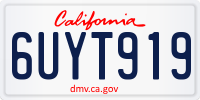 CA license plate 6UYT919