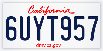 CA license plate 6UYT957