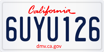 CA license plate 6UYU126