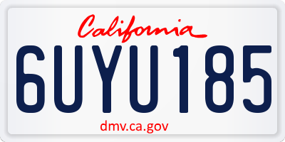 CA license plate 6UYU185