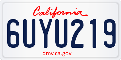 CA license plate 6UYU219