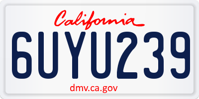 CA license plate 6UYU239