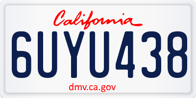 CA license plate 6UYU438