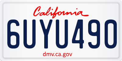 CA license plate 6UYU490