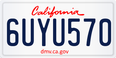 CA license plate 6UYU570
