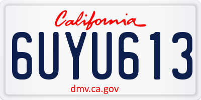 CA license plate 6UYU613