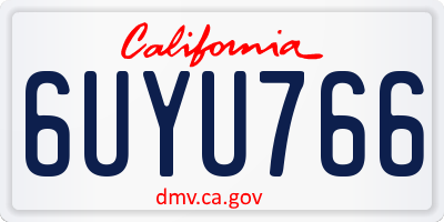 CA license plate 6UYU766