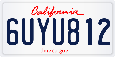 CA license plate 6UYU812