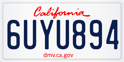 CA license plate 6UYU894