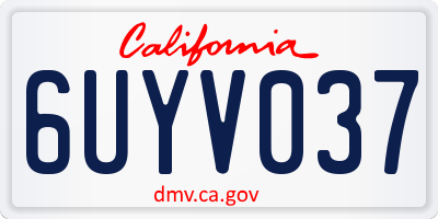 CA license plate 6UYV037
