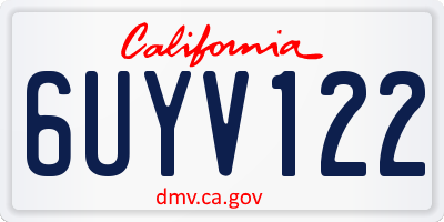 CA license plate 6UYV122