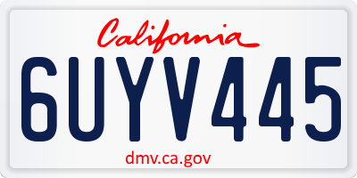 CA license plate 6UYV445